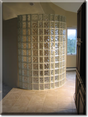 Glass Block Shower Wall